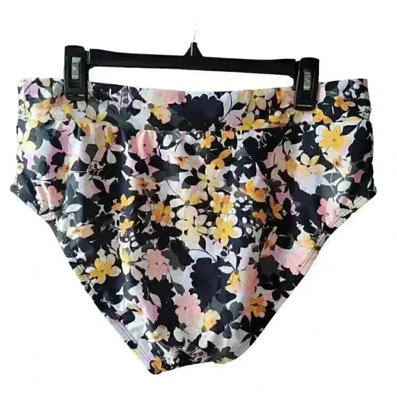 Decree Womens Bikini Swim Bottom Plus Size 1X High-Waist Multicolor Floral NWT - Picture 3 of 7